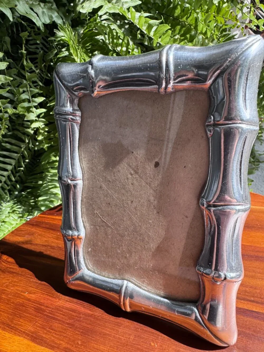 Vintage Silver Hollywood Regency Faux Bamboo Picture Frame 5x3, Chinoiserie Chic - Picture 4 of 7
